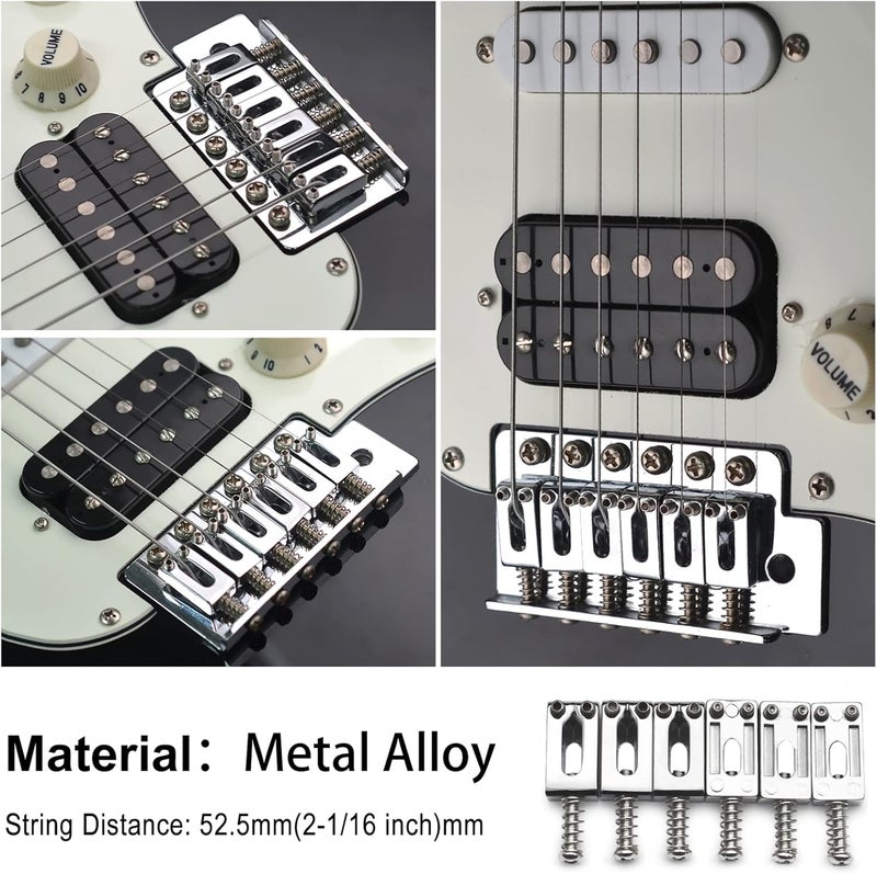 MAXCHEER 10.5mm Guitar Tremolo Bridge Saddles for Fender Stratocaster Strat Telecaster Tele Electric Guitar Replacement (Chrome) - Image 4